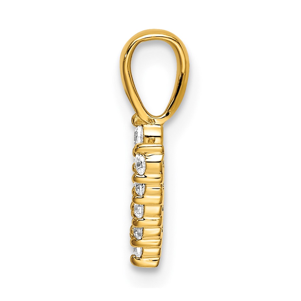 14k 1/10 carat Lab Grown Diamond VS/SI+ G+ Complete Letter V Initial Pendant (PM6988V-009-YLG)
