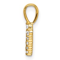 14K Yellow Gold 0.10 Carat Lab Grown Diamond VS SI+ G+ Complete Letter V Initial Pendant view 2