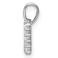 14K White Gold 0.17 Carat Lab Grown Diamond VS SI+ G+ Complete Letter W Initial Pendant view 2