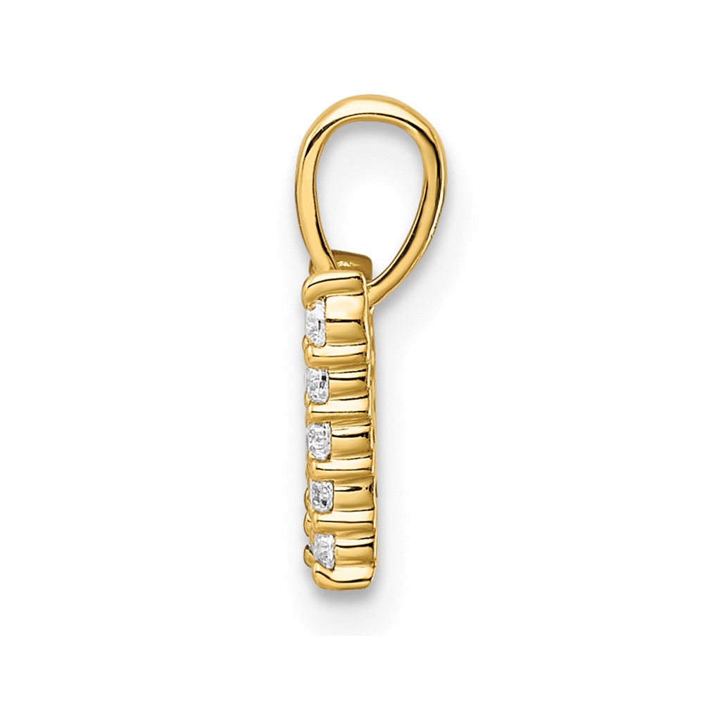 14k 1/6 carat Lab Grown Diamond VS/SI+ G+ Complete Letter W Initial Pendant (PM6988W-017-YLG)