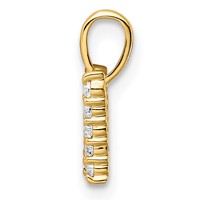14K Yellow Gold 0.17 Carat Lab Grown Diamond VS SI+ G+ Complete Letter W Initial Pendant view 2