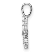 14K White Gold 0.12 Carat Lab Grown Diamond VS SI+ G+ Complete Letter X Initial Pendant view 2