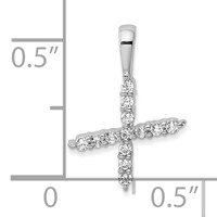 14K White Gold 0.12 Carat Lab Grown Diamond VS SI+ G+ Complete Letter X Initial Pendant view 4