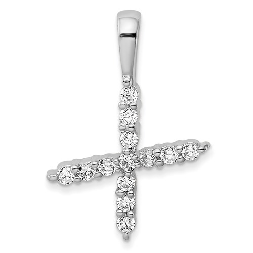 14K White Gold 0.12 Carat Lab Grown Diamond VS SI+ G+ Complete Letter X Initial Pendant