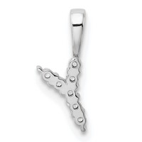 14K White Gold 0.07 Carat Lab Grown Diamond VS SI+ G+ Complete Letter Y Initial Pendant view 3