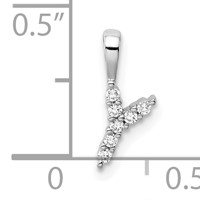 14K White Gold 0.07 Carat Lab Grown Diamond VS SI+ G+ Complete Letter Y Initial Pendant view 4