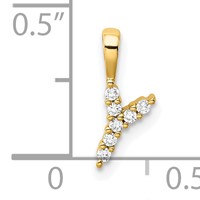 14K Yellow Gold 0.07 Carat Lab Grown Diamond VS SI+ G+ Complete Letter Y Initial Pendant view 4