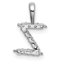 14K White Gold 0.12 Carat Lab Grown Diamond VS SI+ G+ Complete Letter Z Intitial Pendant view 3