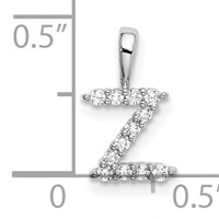 14K White Gold 0.12 Carat Lab Grown Diamond VS SI+ G+ Complete Letter Z Intitial Pendant view 4