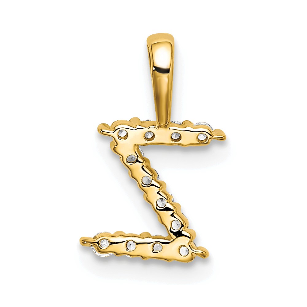 14k 1/8 carat Lab Grown Diamond VS/SI+ G+ Complete Letter Z Intitial Pendant (PM6988Z-012-YLG)