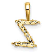 14K Yellow Gold 0.12 Carat Lab Grown Diamond VS SI+ G+ Complete Letter Z Intitial Pendant view 3