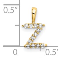 14K Yellow Gold 0.12 Carat Lab Grown Diamond VS SI+ G+ Complete Letter Z Intitial Pendant view 4