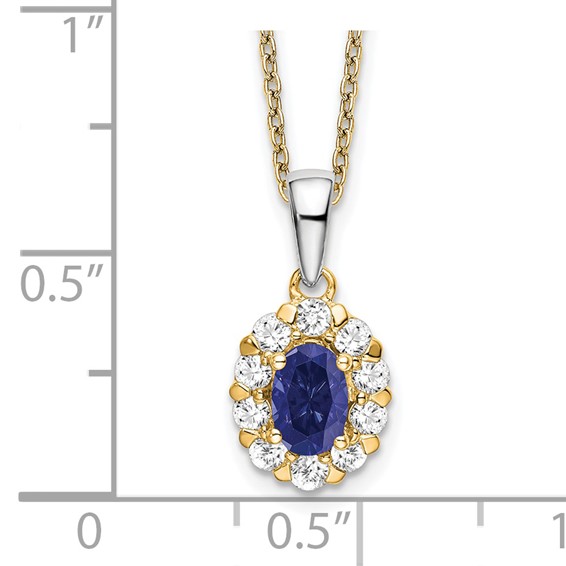 Oval Gemstone and Diamond Halo Pendant Necklaces
