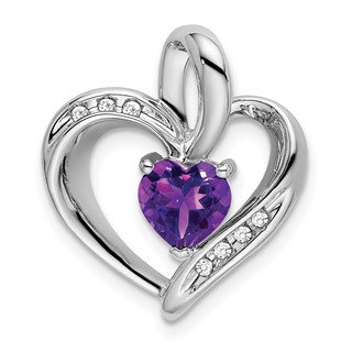 Gemstone and Diamond Heart Pendants