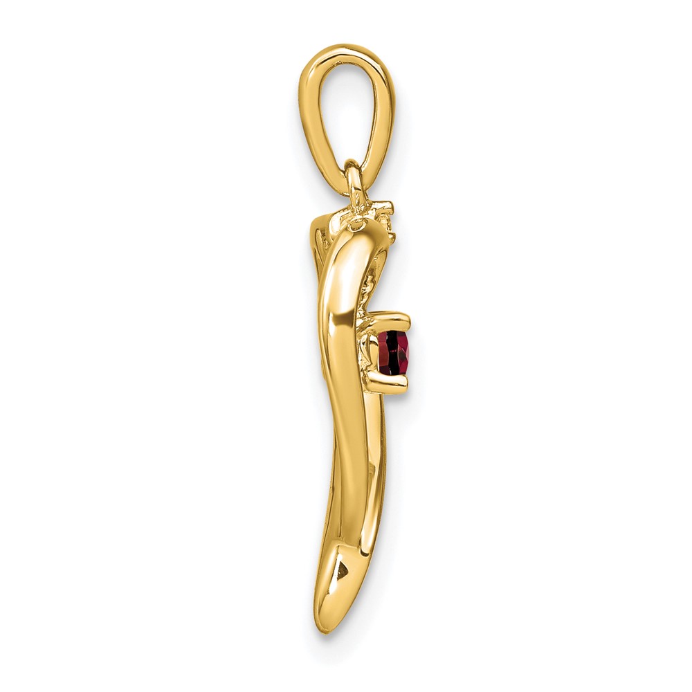 14k Garnet and Diamond Heart Pendant (PM7005-GA-001-YA)