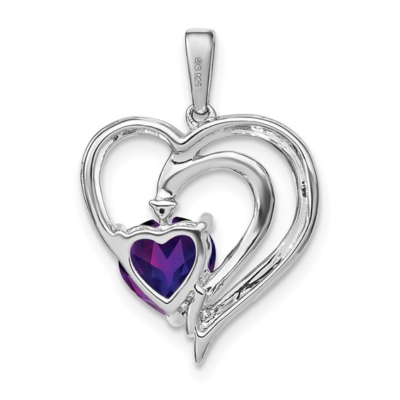 Heart Gemstone & Diamond Pendants