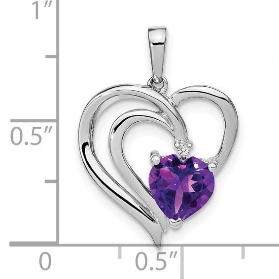 Heart Gemstone & Diamond Pendants
