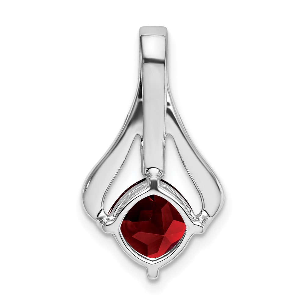 14k White Gold Garnet and Diamond Pendant (PM7032-GA-002-WA)