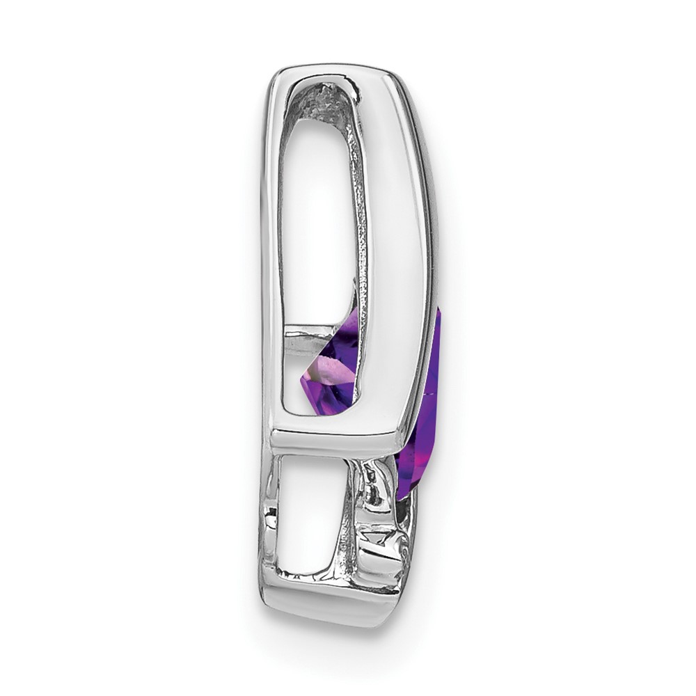 14k White Gold Amethyst and Diamond Pendant (PM7033-AM-001-WA)