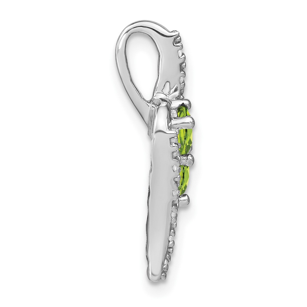 14k White Gold Peridot and Diamond Chain Slide (PM7041-PE-005-WA)