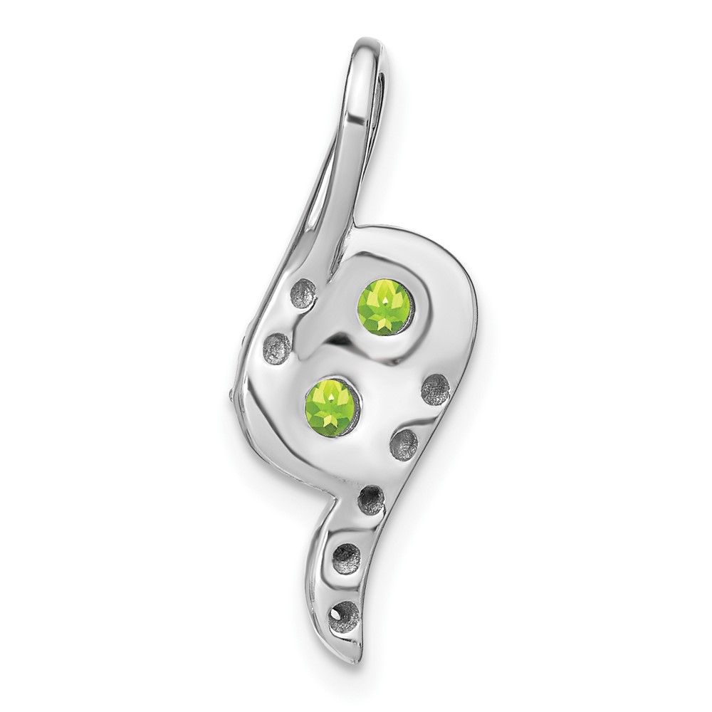 14k White Gold Peridot and Diamond Chain Slide (PM7041-PE-005-WA)