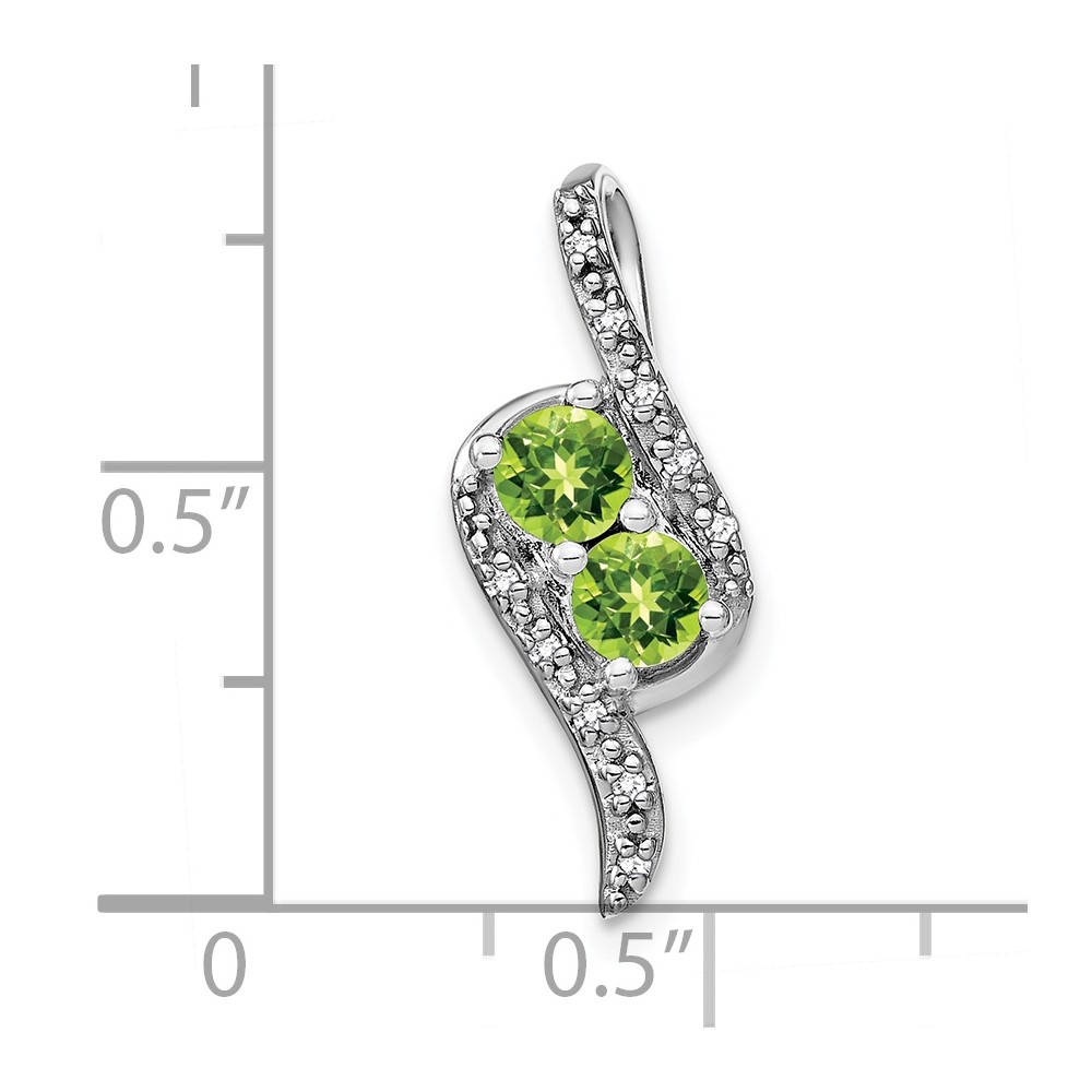 14k White Gold Peridot and Diamond Chain Slide (PM7041-PE-005-WA)