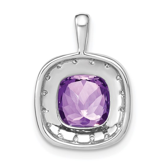 Cushion Gemstone & Diamond Halo Pendants