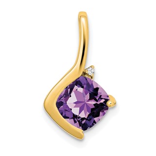 Cushion Gemstone & Diamond Pendants