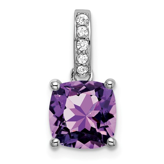 Cushion Gemstone & Diamond Pendants