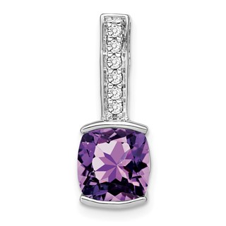 Cushion Gemstone & Diamond Pendants