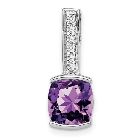 Cushion Gemstone & Diamond Pendants