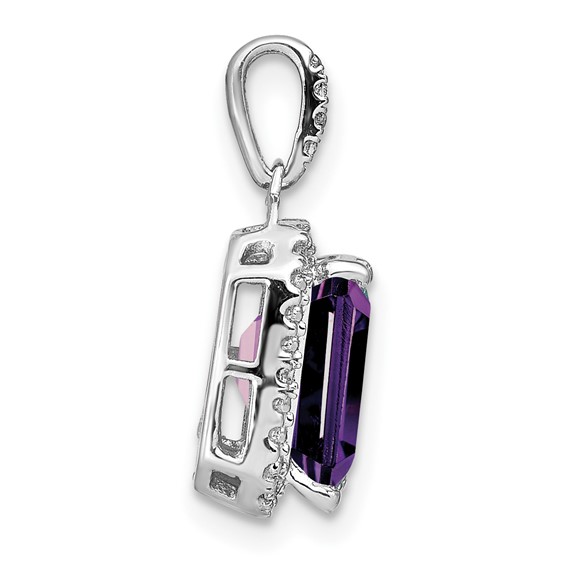 Emerald-Cut Gemstone and Diamond Pendants