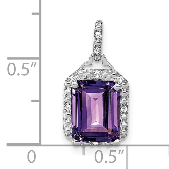 Emerald-Cut Gemstone and Diamond Pendants
