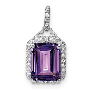 Emerald-Cut Gemstone and Diamond Pendants