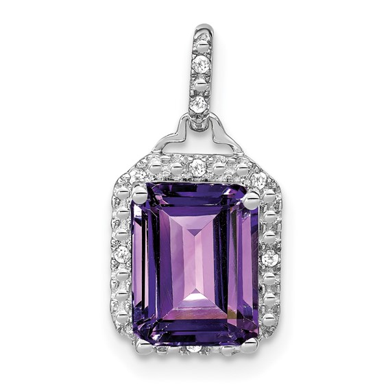 Emerald-Cut Gemstone and Diamond Pendants