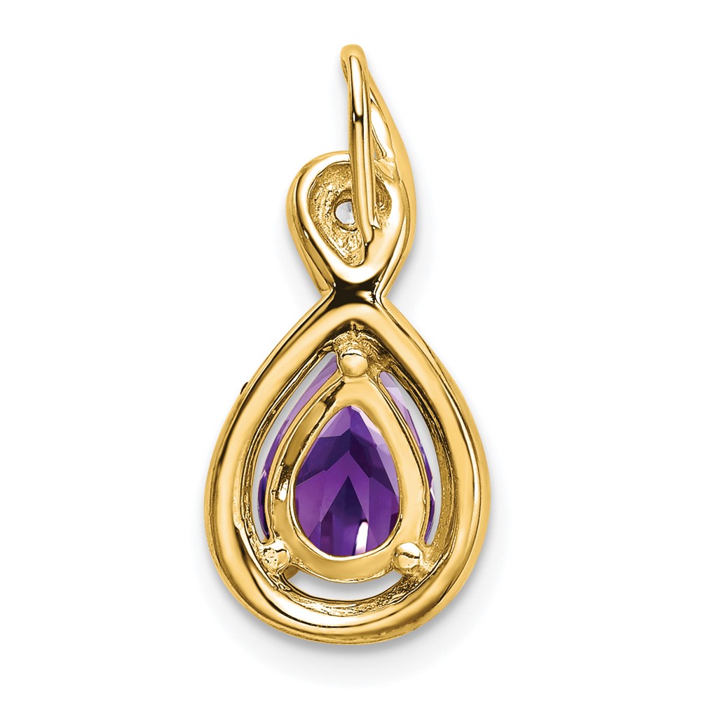 10k Pear Amethyst and Diamond Pendant (PM7055-AM-002-1YA)