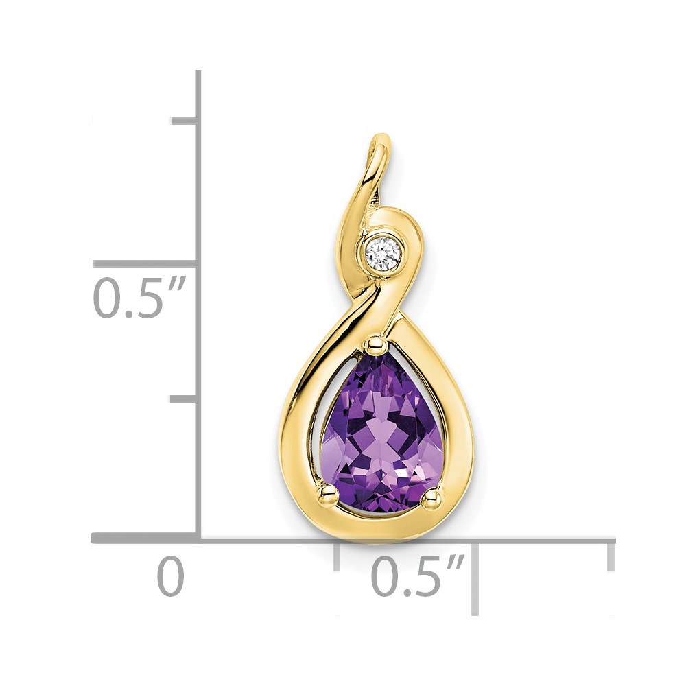 10k Pear Amethyst and Diamond Pendant (PM7055-AM-002-1YA)