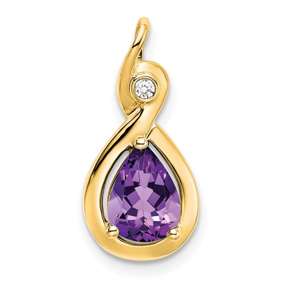 Pear Gemstone & Diamond Pendants