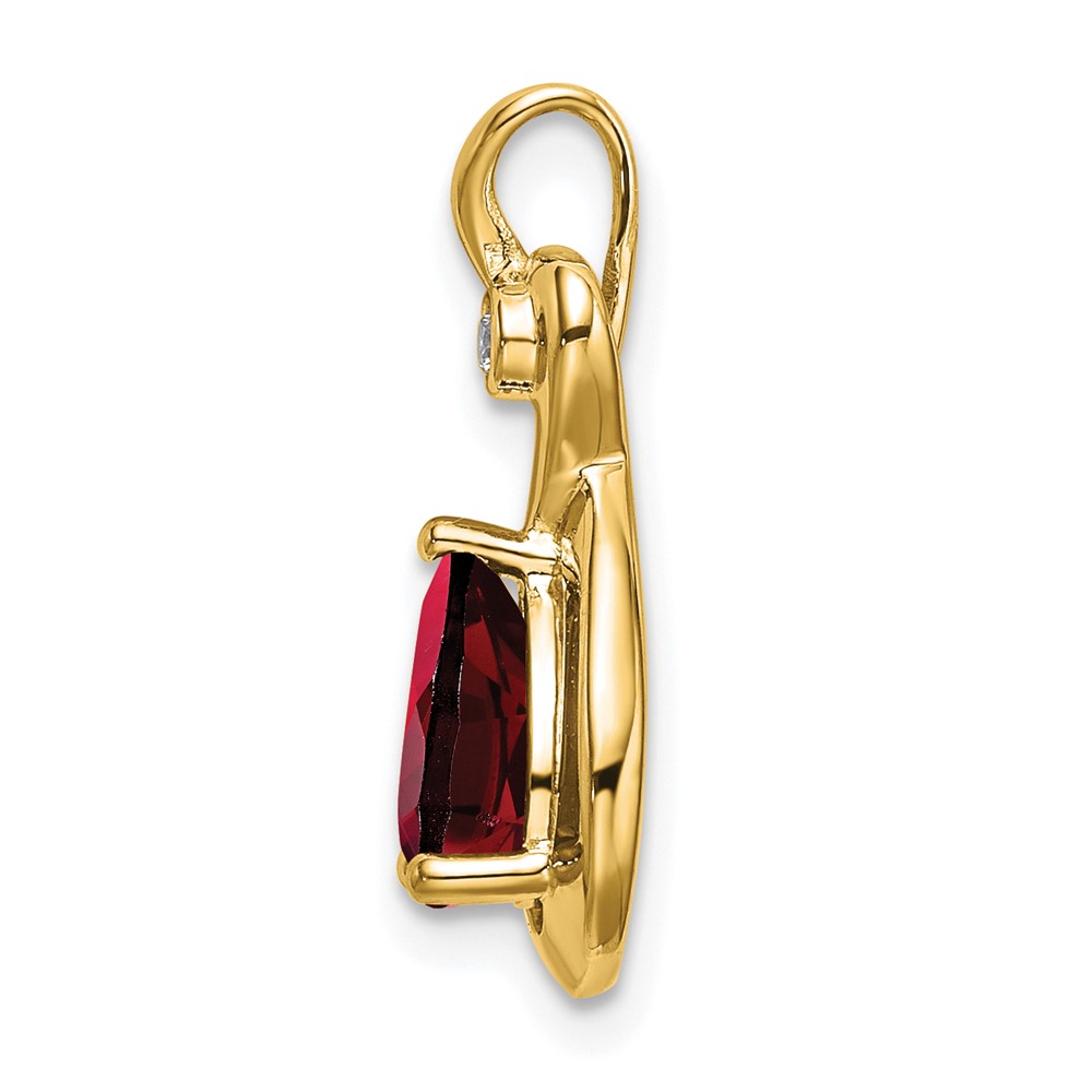 10k Pear Garnet and Diamond Pendant (PM7055-GA-002-1YA)