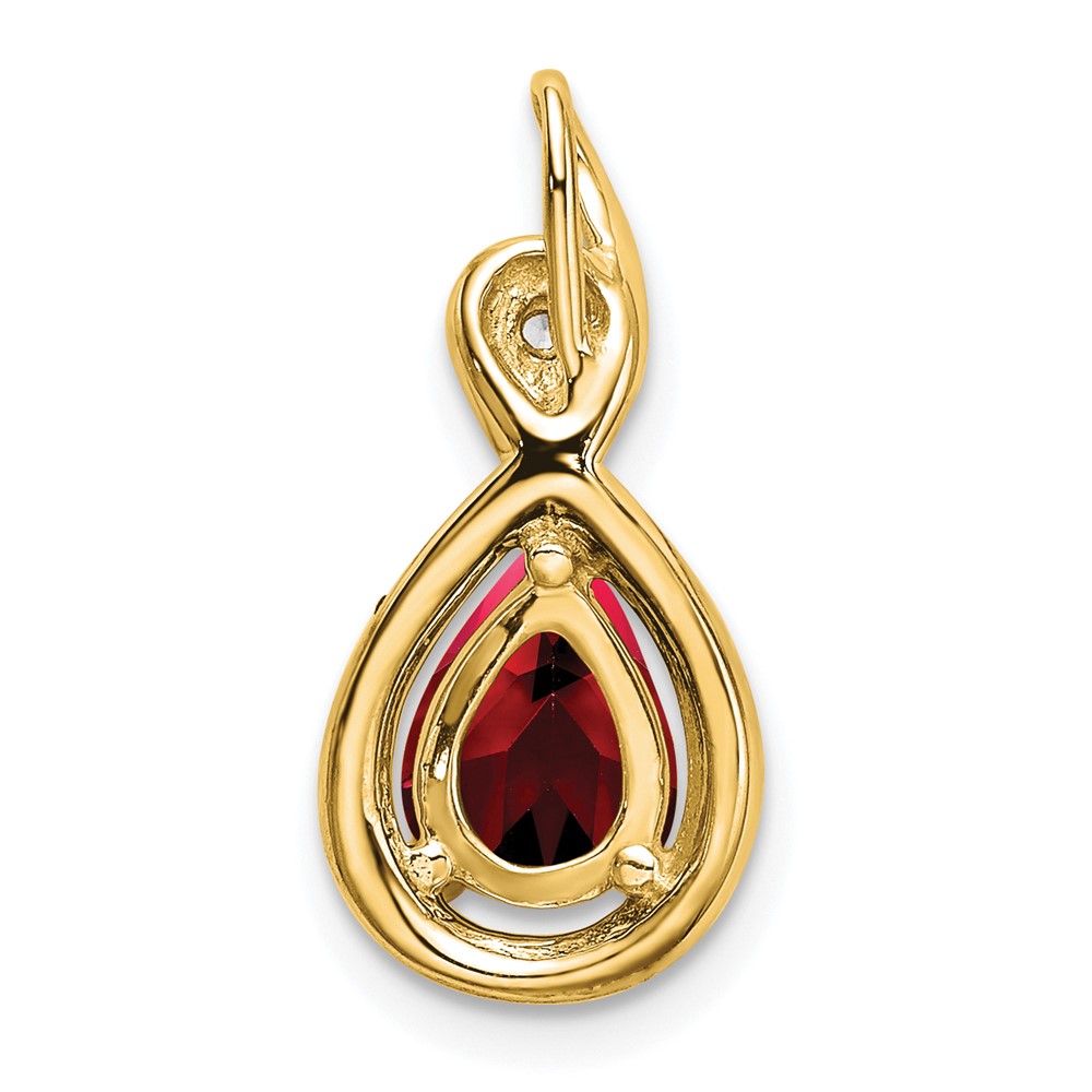 10k Pear Garnet and Diamond Pendant (PM7055-GA-002-1YA)