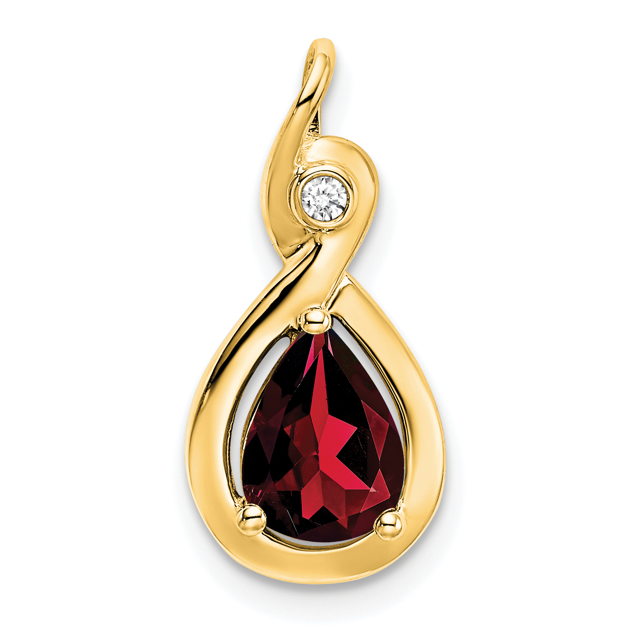10k Pear Garnet and Diamond Pendant (PM7055-GA-002-1YA)