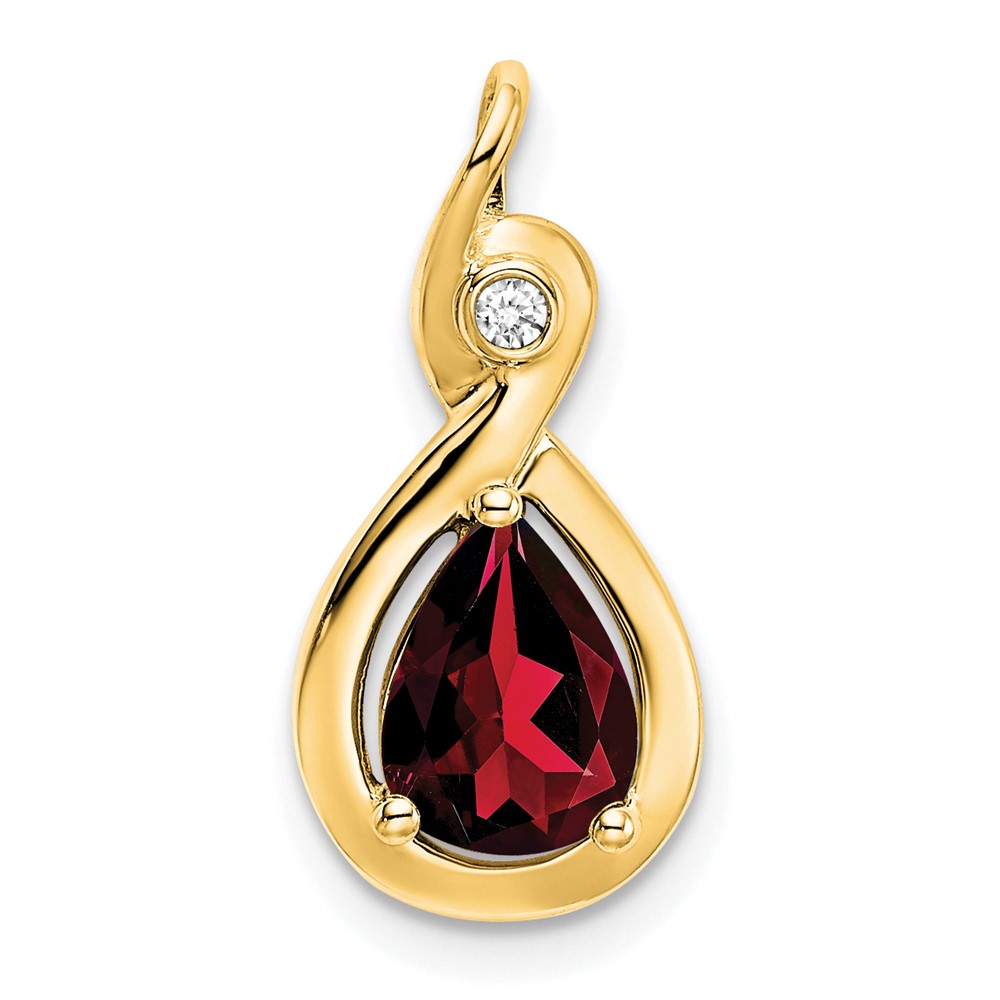 10k Pear Garnet and Diamond Pendant (PM7055-GA-002-1YA)