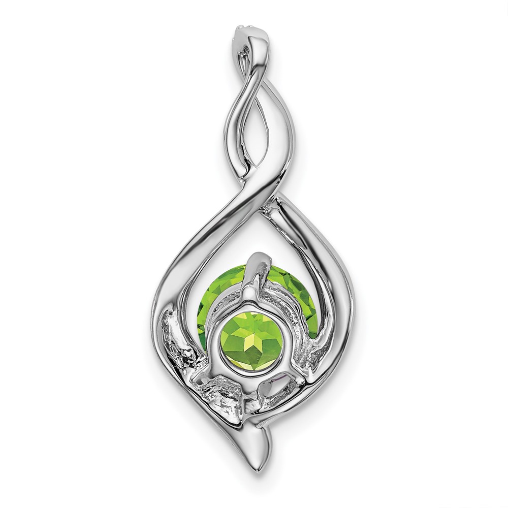 14k White Gold Peridot and Diamond Pendant (PM7057-PE-004-WA)