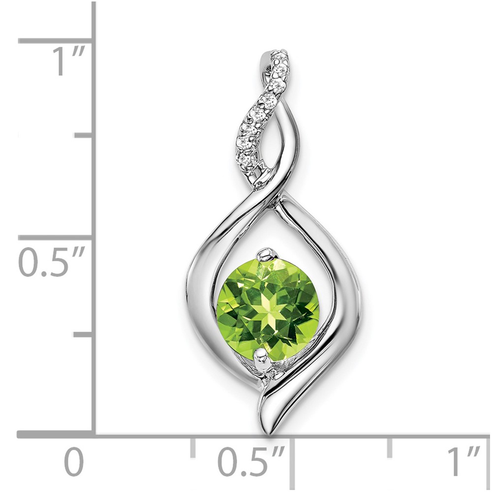14k White Gold Peridot and Diamond Pendant (PM7057-PE-004-WA)