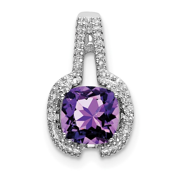Cushion Gemstone & Diamond Pendants