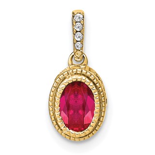 Oval Gemstone & Diamond Pendants