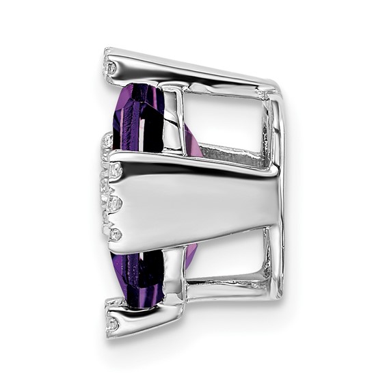 Emerald Cut Gemstone & Diamond Chain Slides