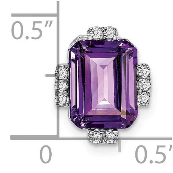 Emerald Cut Gemstone & Diamond Chain Slides