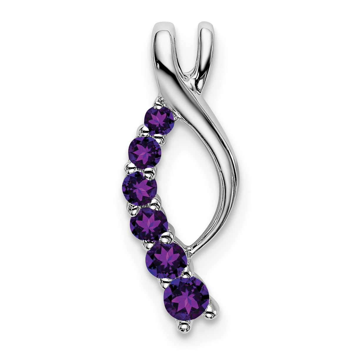 14k White Gold Amethyst Journey Chain Slide (PM7144-AM-W)