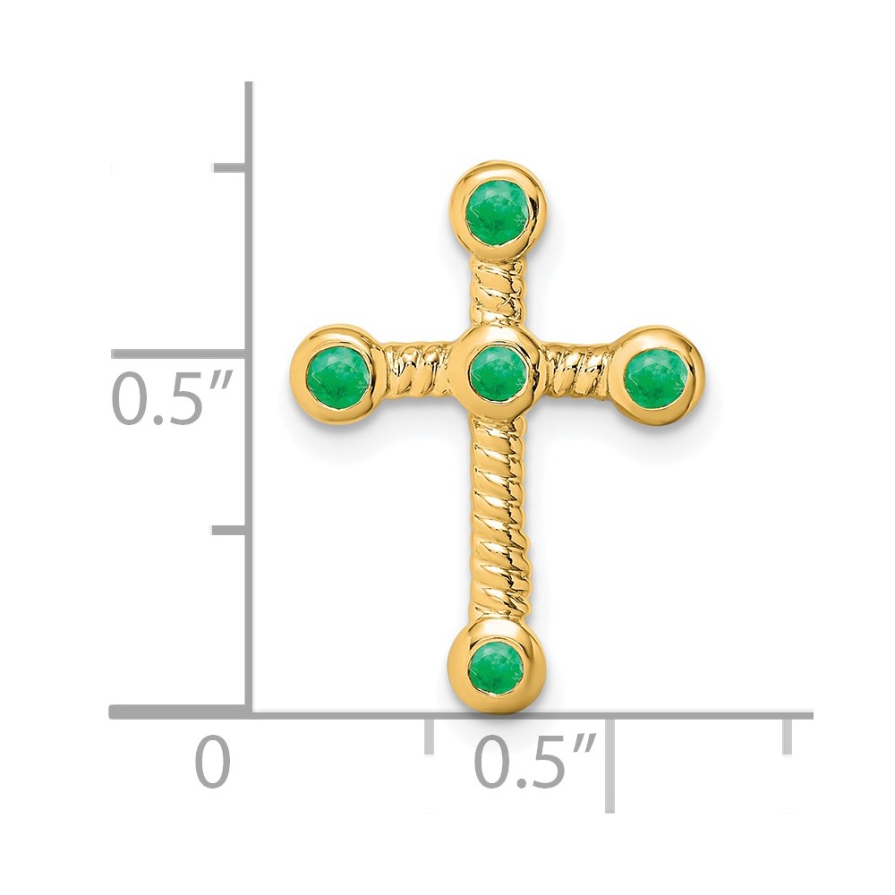 14k Emerald Cross Chain Slide (PM7174-EM-Y)